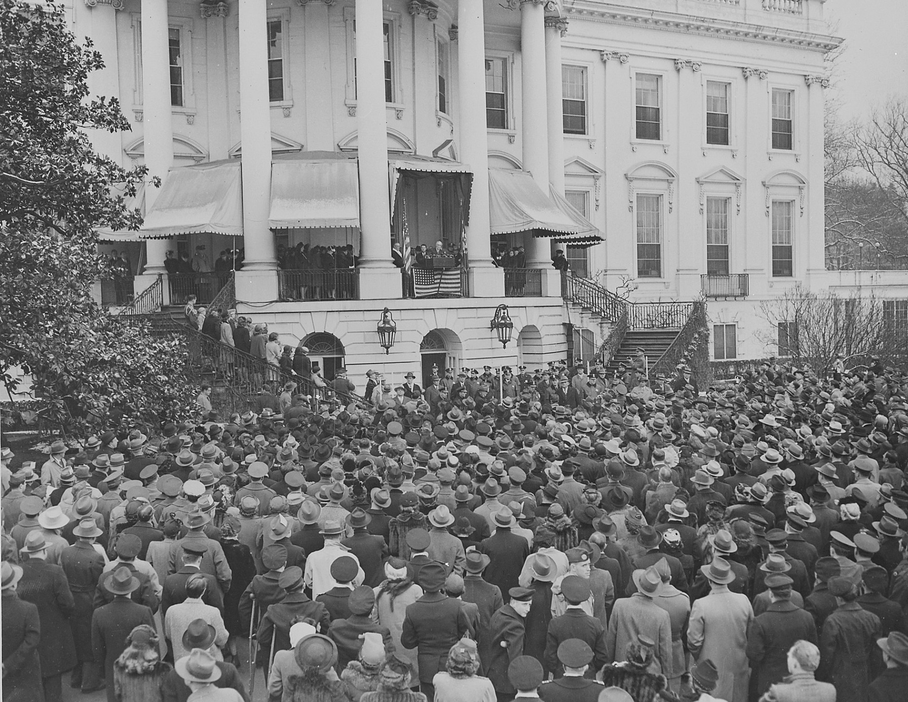 President Franklin D. Roosevelt delivering his fourth Inaugural Address 